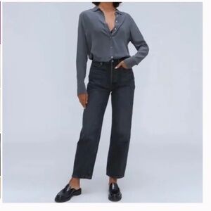 Everlane Way High Jean Organic Cotton Washed Black Size 27